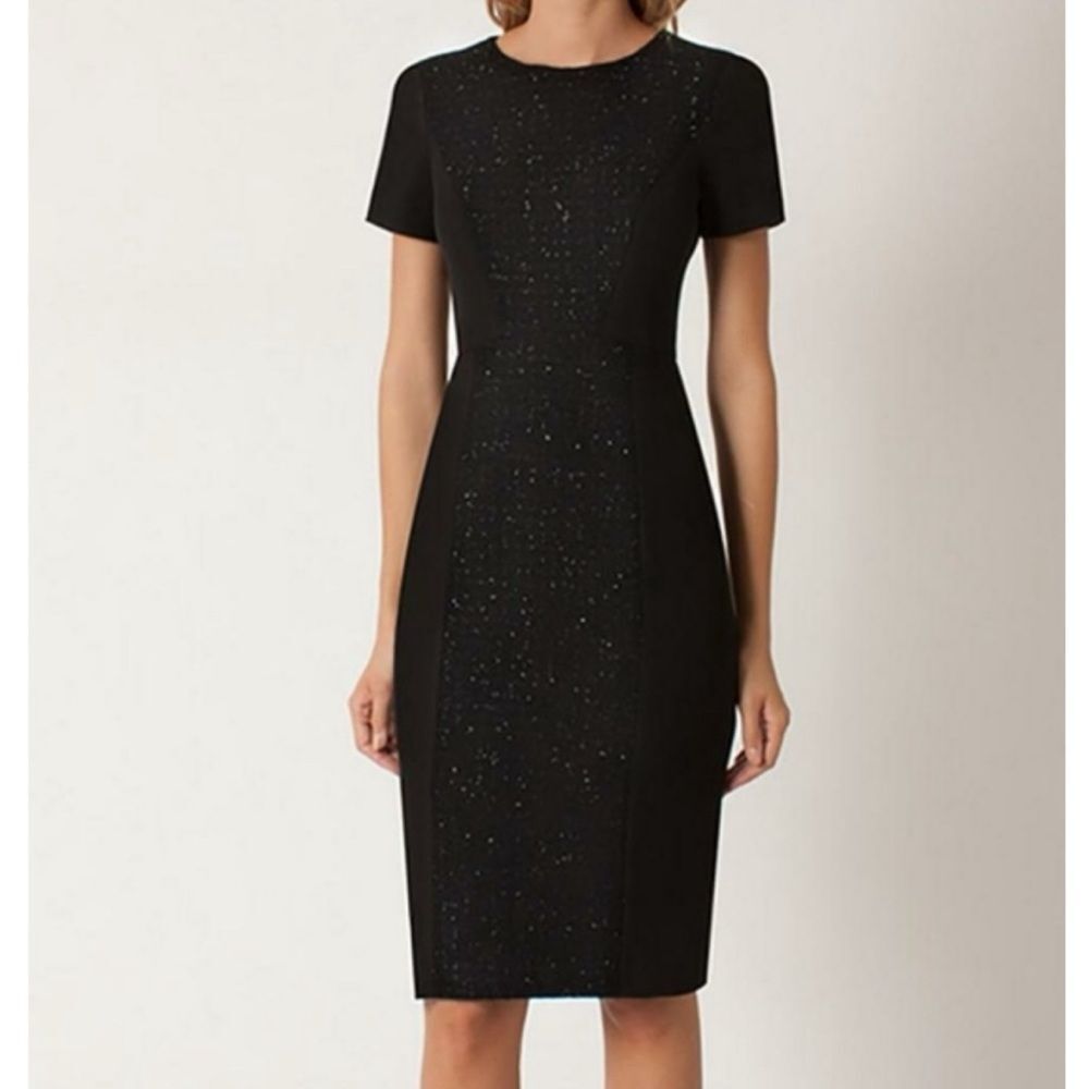 Black Halo Black Tweed Jodee Sheath Dress Size 4